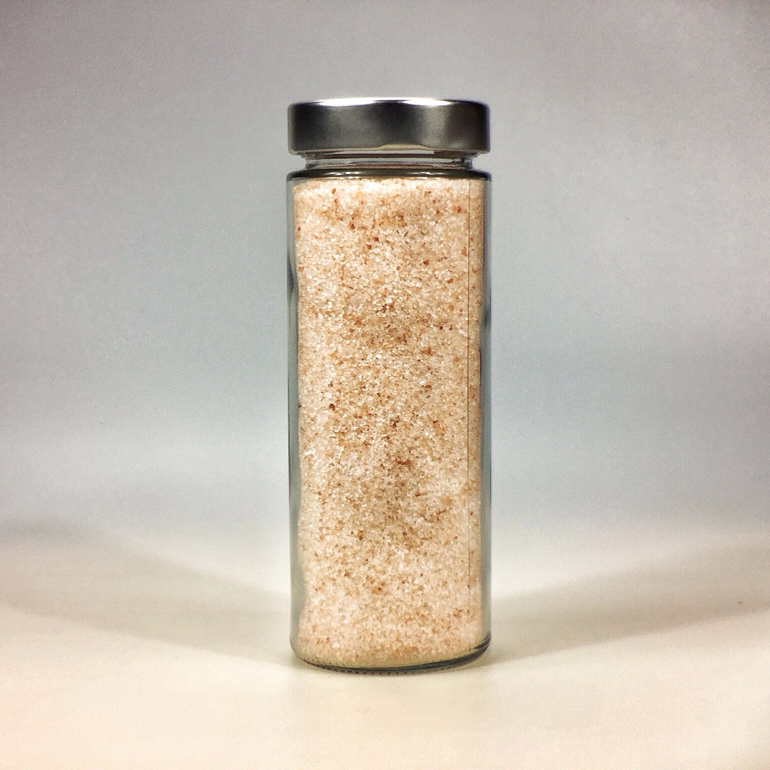 Himalaya Salz körnig gemahlen für Salzstreuer im grossen Glas mit Silberdeckel