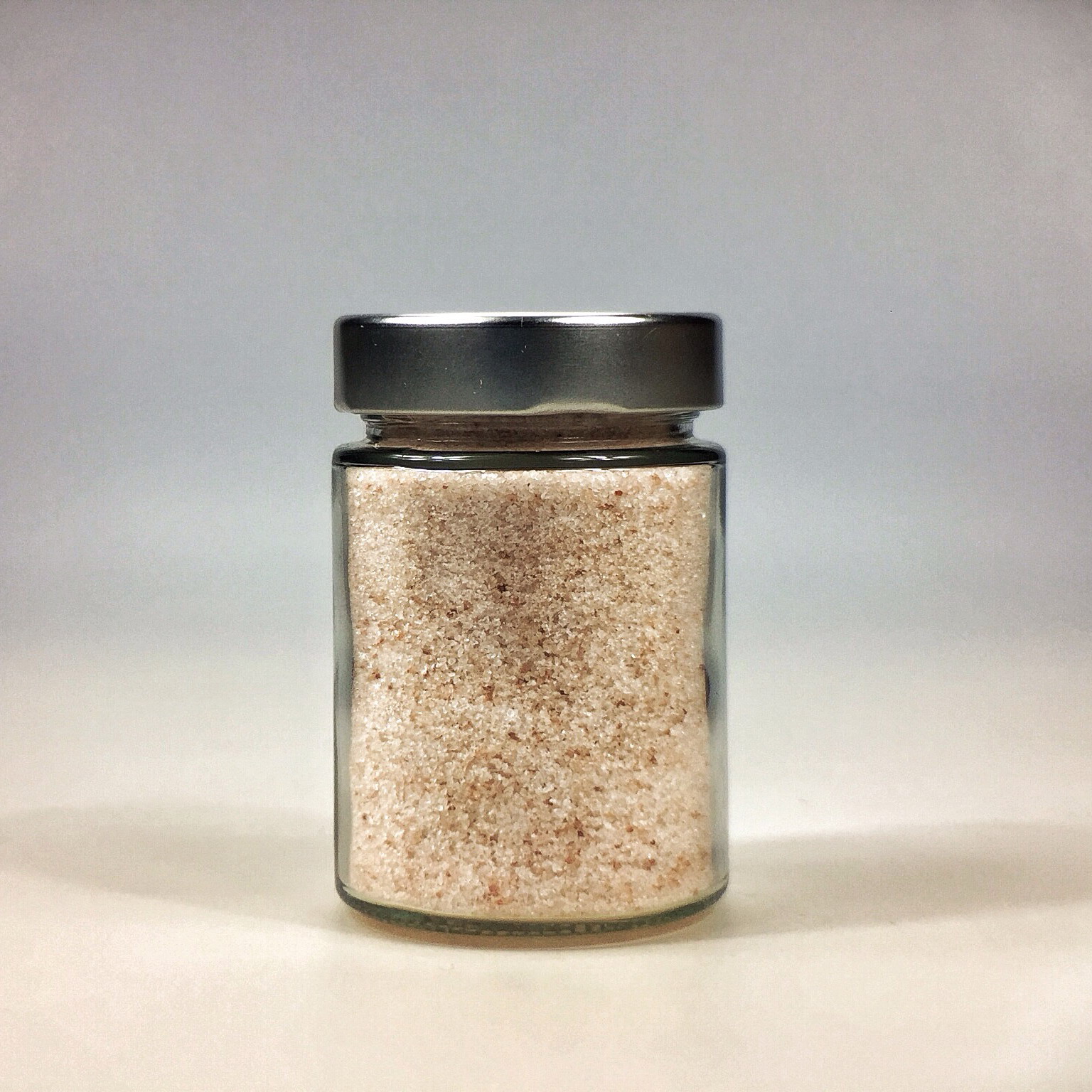 Himalaya Salz fein gemahlen für Salzstreuer im kleinen Glas mit Silberdeckel
