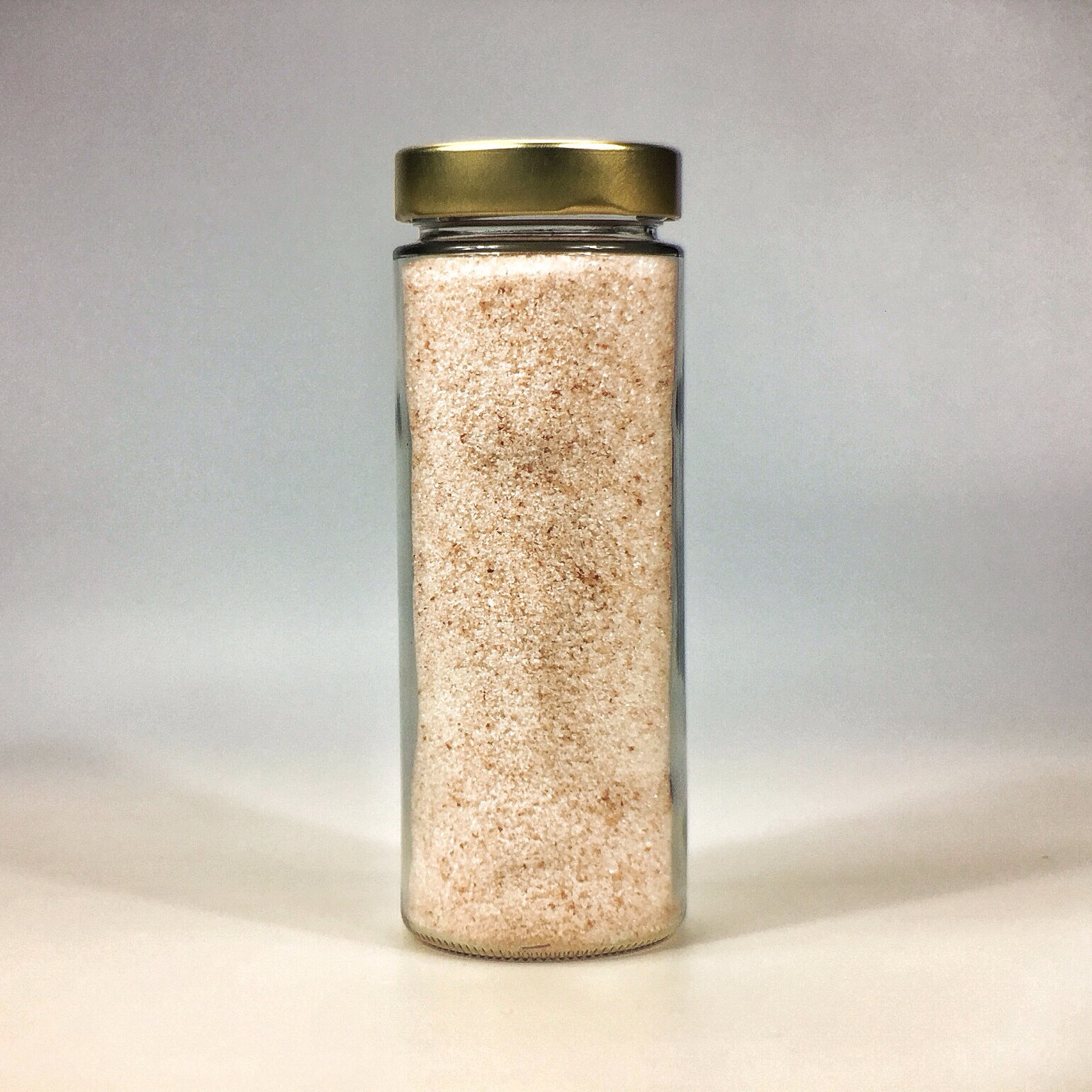 Himalaya Salz fein gemahlen für Salzstreuer im grossen Glas mit Golddeckel